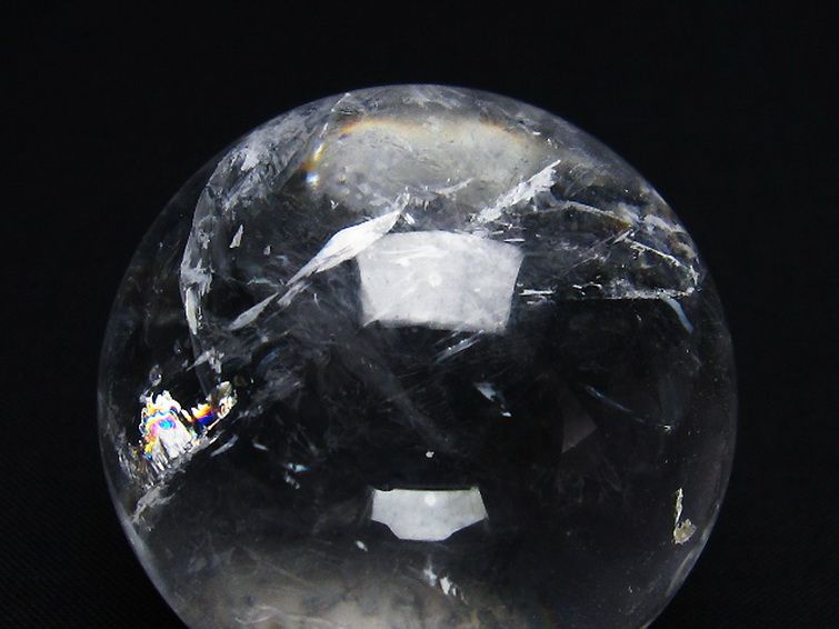 虹入り ヒマラヤ水晶 丸玉 46mm [T62-14339] 2枚目