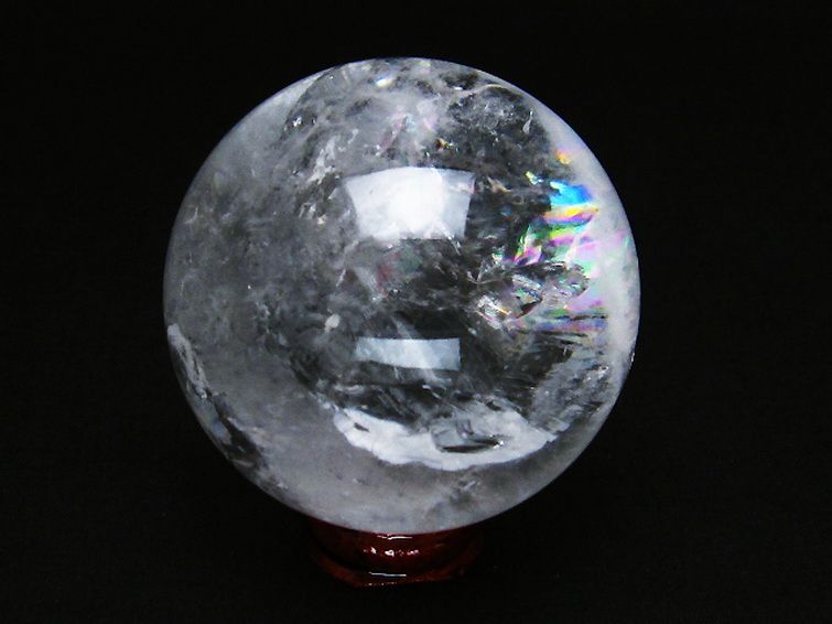 虹入り ヒマラヤ水晶 丸玉 58mm [T62-14980] 3枚目