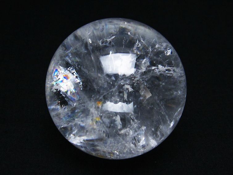 虹入り ヒマラヤ水晶 丸玉 51mm [T62-14988] 1枚目