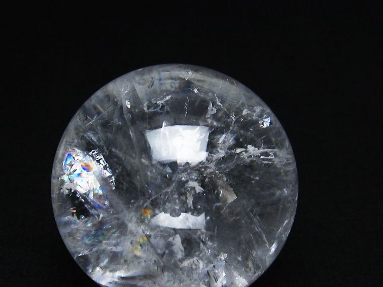 虹入り ヒマラヤ水晶 丸玉 51mm [T62-14988] 2枚目