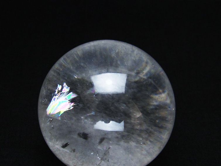 虹入り ヒマラヤ水晶 丸玉 52mm [T62-14990] 2枚目