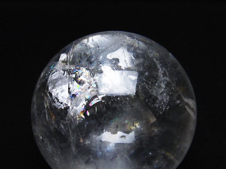 虹入り ヒマラヤ水晶 丸玉 63mm [T62-15002] 2枚目