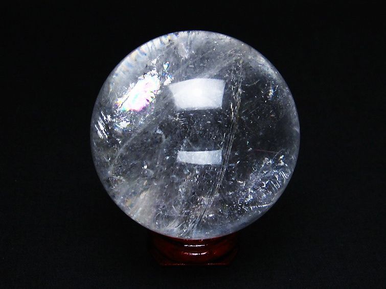 虹入り ヒマラヤ水晶 丸玉 52mm [T62-15022] 3枚目