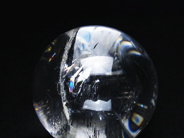 虹入り ヒマラヤ水晶 丸玉 57mm [T62-15048] 2枚目