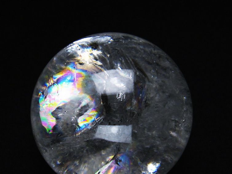 虹入り ヒマラヤ水晶 丸玉 58mm [T62-15145] 2枚目