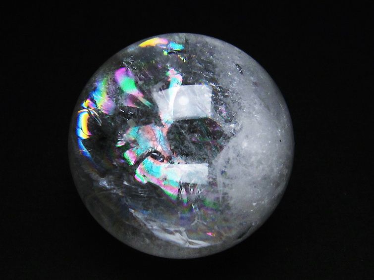 虹入り ヒマラヤ水晶 丸玉 63mm [T62-15150] 1枚目