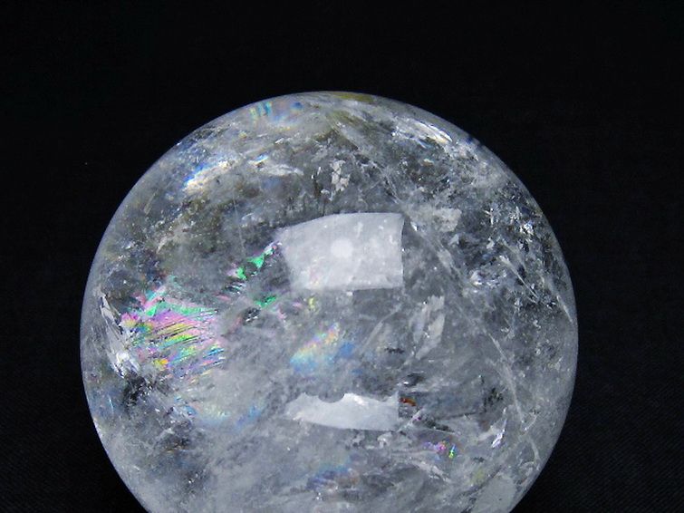 虹入り ヒマラヤ水晶 丸玉 52mm [T62-15794] 2枚目