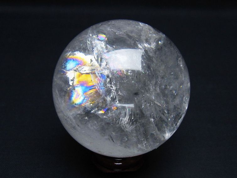 虹入り ヒマラヤ水晶 丸玉 57mm [t62-16224] 1枚目