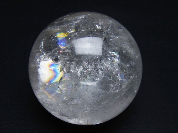 虹入り ヒマラヤ水晶 丸玉 57mm [t62-16224] 3枚目