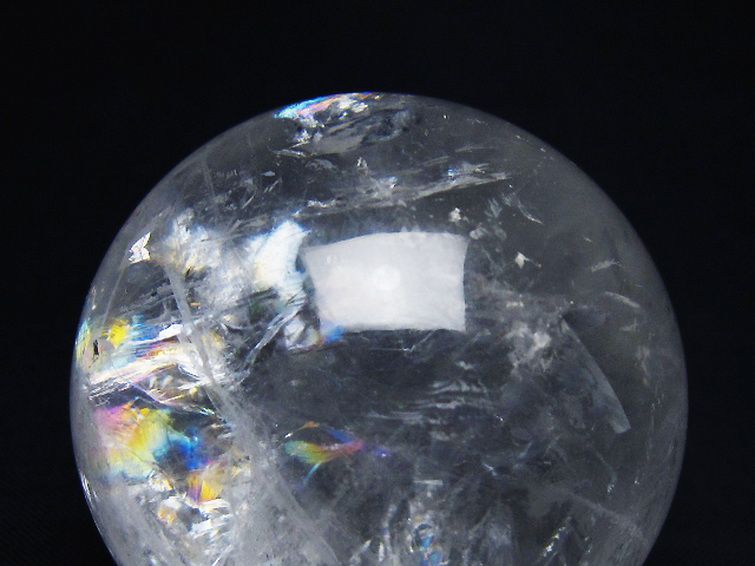 虹入り ヒマラヤ水晶 丸玉 50mm [t62-16234] 1枚目