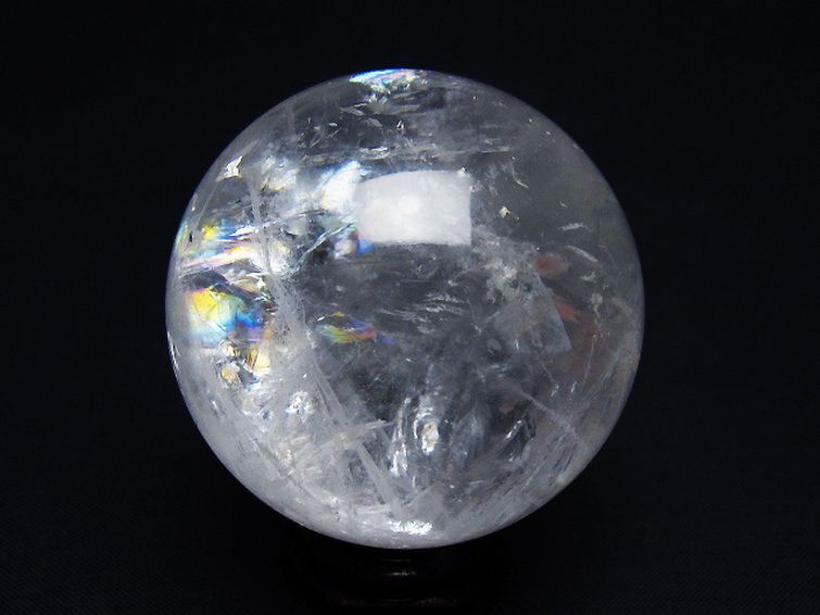 虹入り ヒマラヤ水晶 丸玉 50mm [t62-16234] 3枚目