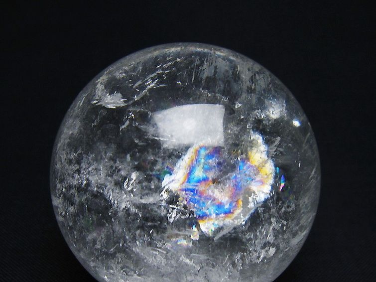 虹入り ヒマラヤ水晶 丸玉 47mm [t62-16238] 1枚目