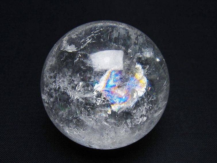 虹入り ヒマラヤ水晶 丸玉 47mm [t62-16238] 2枚目