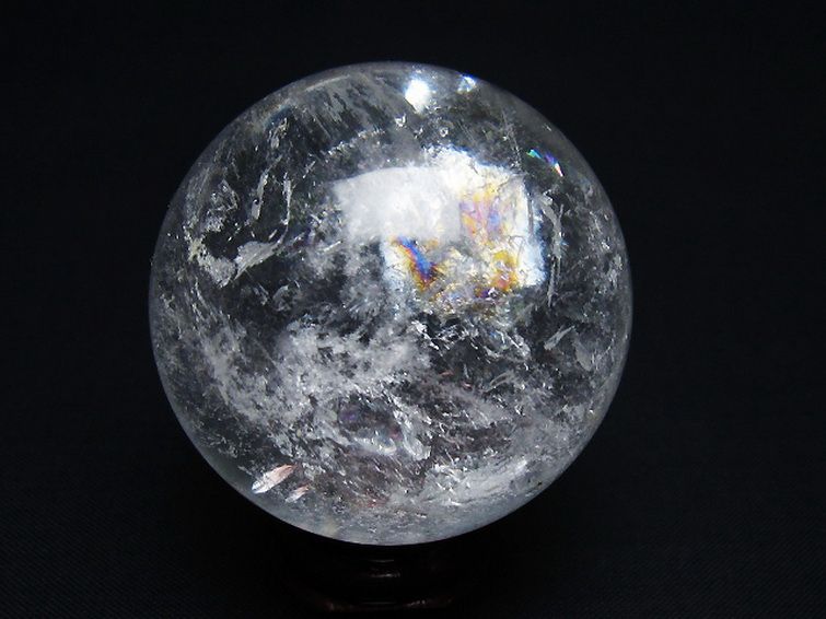 虹入り ヒマラヤ水晶 丸玉 47mm [t62-16238] 3枚目