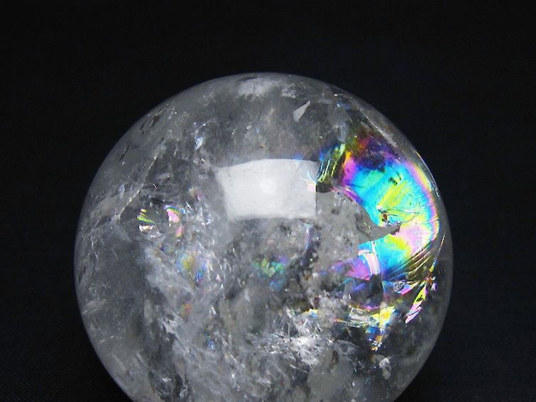 虹入り ヒマラヤ水晶 丸玉 55mm [t62-16252] 1枚目