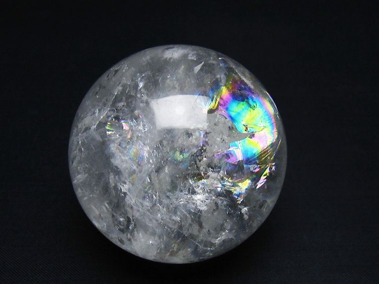 虹入り ヒマラヤ水晶 丸玉 55mm [t62-16252] 2枚目