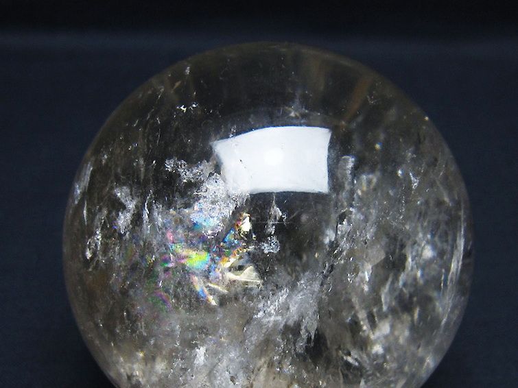 虹入り ヒマラヤ水晶 丸玉 72mm [t62-16259] 1枚目