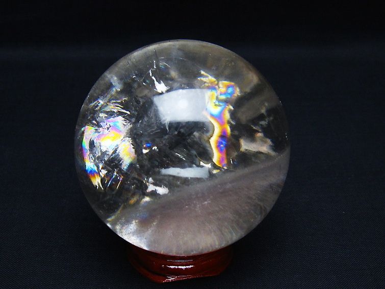 虹入り ヒマラヤ水晶 丸玉 62mm [t62-16269] 3枚目