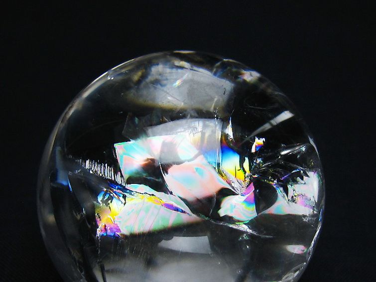 虹入り ヒマラヤ水晶 丸玉 45mm [t62-16301] 1枚目