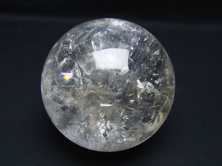 虹入り ヒマラヤ水晶 丸玉 87mm [t62-16327] 2枚目