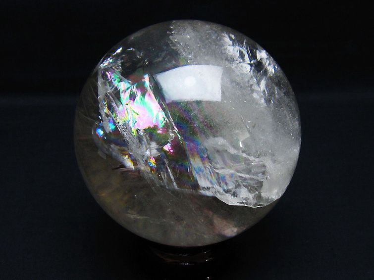 1.1Kg 虹入り ヒマラヤ水晶 丸玉 92mm [t62-16328] 1枚目