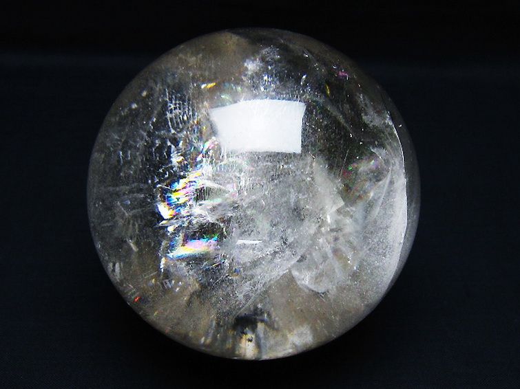 1.1Kg 虹入り ヒマラヤ水晶 丸玉 92mm [t62-16328] 3枚目