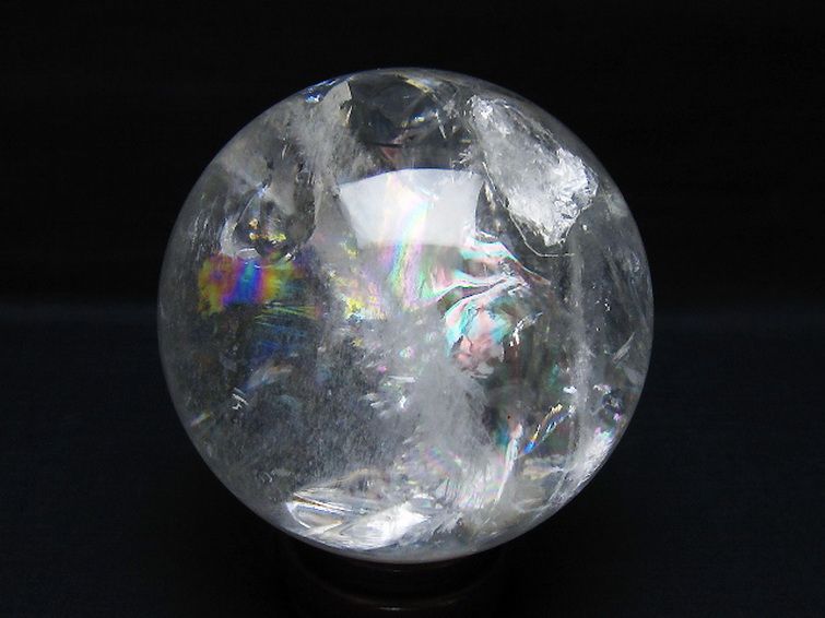 1.3Kg 虹入り ヒマラヤ水晶 丸玉 100mm [t62-16329] 3枚目