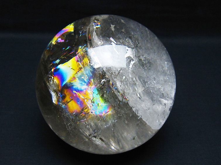 1.3Kg 虹入り ヒマラヤ水晶 丸玉 100mm [t62-16331] 2枚目