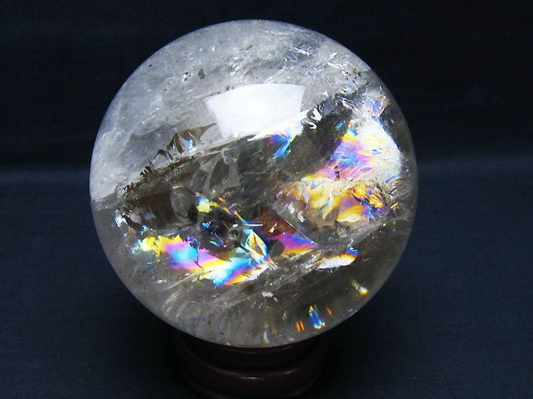 1.3Kg 虹入り ヒマラヤ水晶 丸玉 100mm [t62-16331] 3枚目
