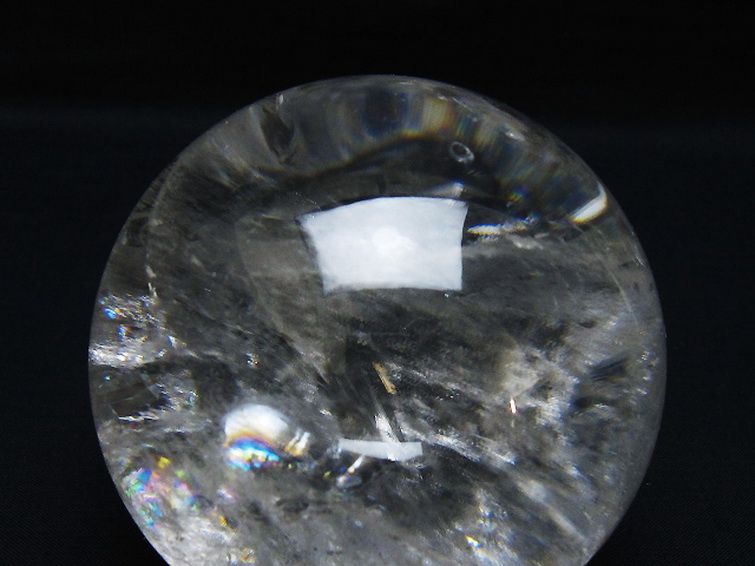 虹入り ヒマラヤ水晶 丸玉 85mm [t62-16333] 1枚目