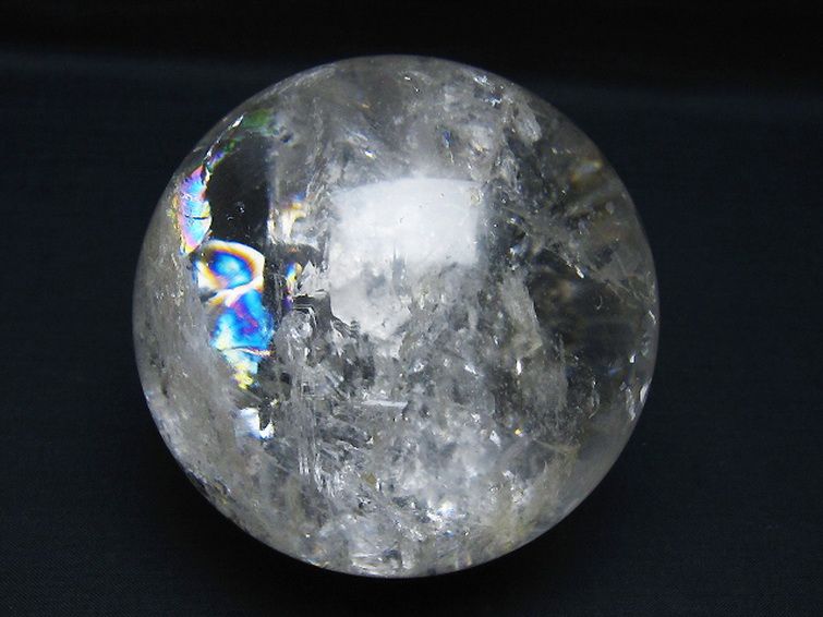 1.2Kg 虹入り ヒマラヤ水晶 丸玉 94mm [t62-16336] 2枚目