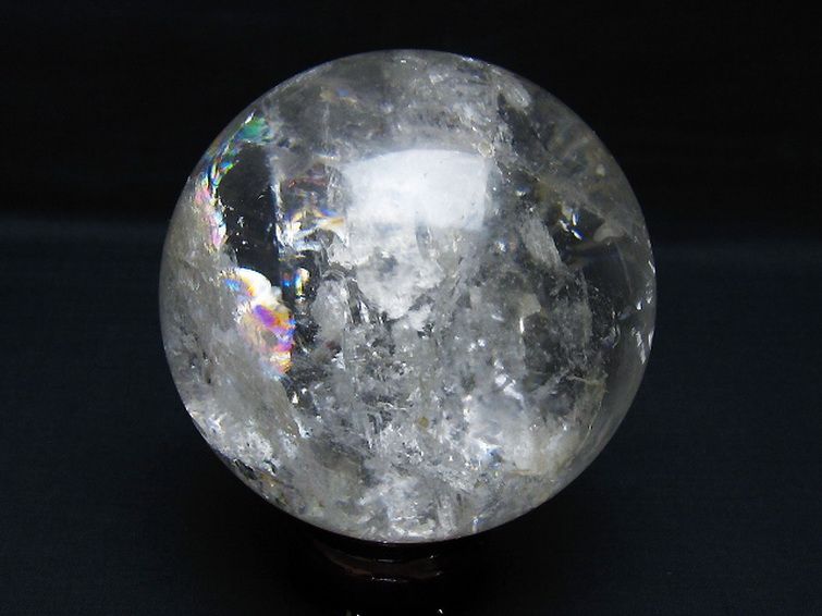 1.2Kg 虹入り ヒマラヤ水晶 丸玉 94mm [t62-16336] 3枚目