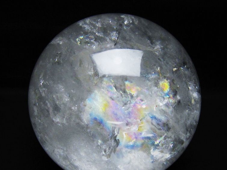 2.4Kg 虹入り ヒマラヤ水晶 丸玉 125mm [t62-16338] 1枚目