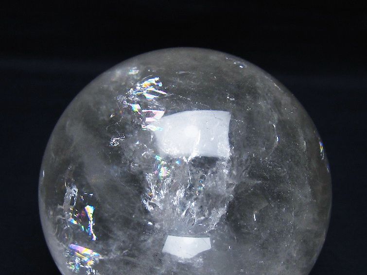 虹入り ヒマラヤ水晶 丸玉 84mm [t62-16418] 1枚目
