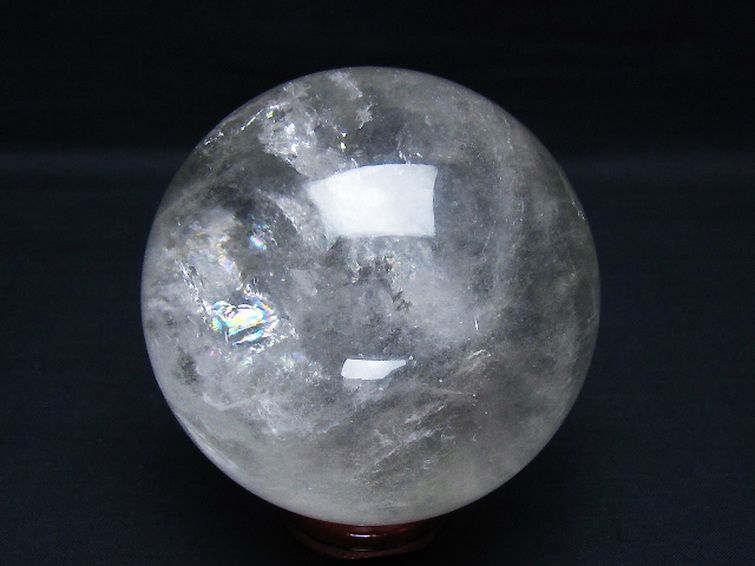虹入り ヒマラヤ水晶 丸玉 84mm [t62-16418] 3枚目