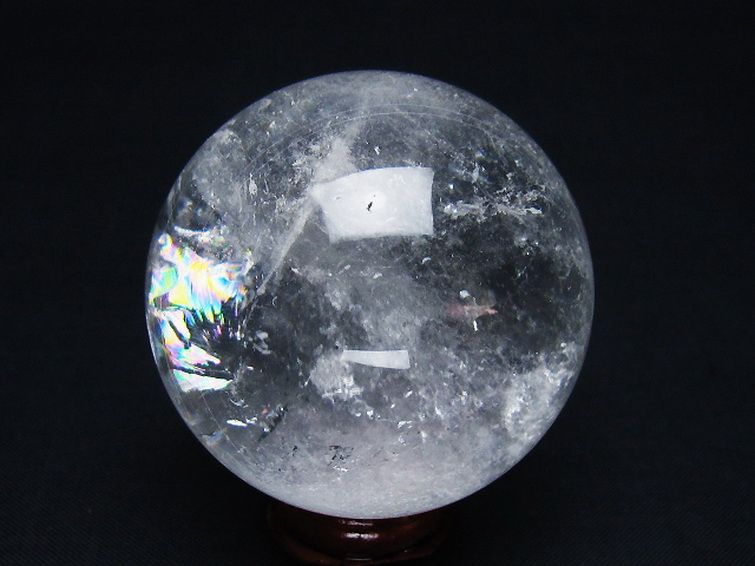 虹入り ヒマラヤ水晶 丸玉 51mm [t62-16455] 3枚目