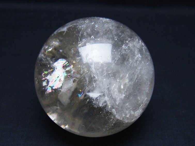 虹入り ヒマラヤ水晶 丸玉 75mm [t62-16500] 2枚目