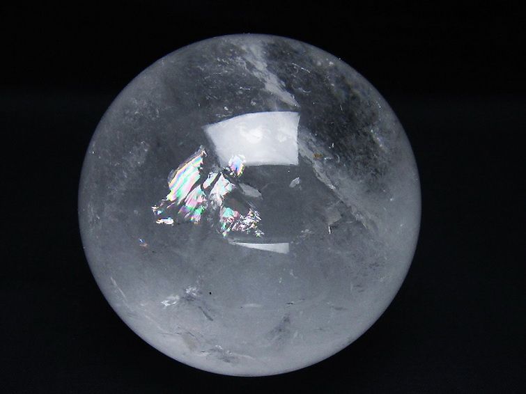 虹入り ヒマラヤ水晶 丸玉 86mm [t62-16640] 2枚目