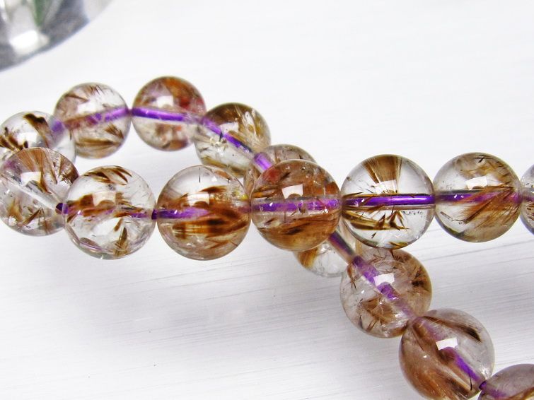 カコクセナイト インクォーツ ブレスレット 10mm [T628-2008] 1枚目