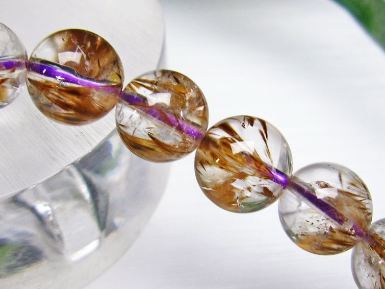 カコクセナイト インクォーツ ブレスレット 10mm [T628-2008] 2枚目