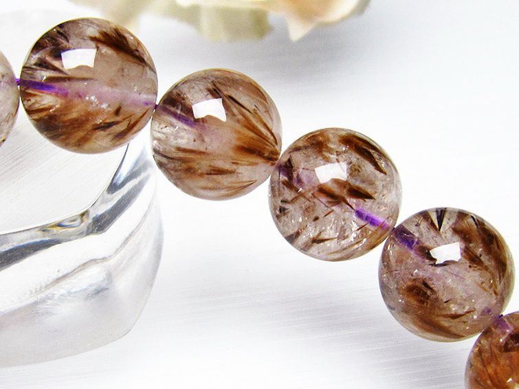 カコクセナイト インクォーツ ブレスレット 13mm [T628-2424] 2枚目