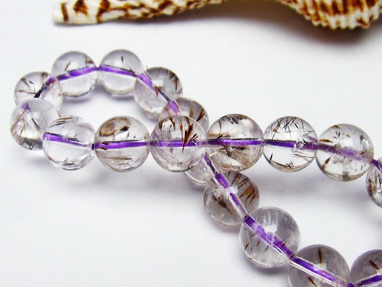 カコクセナイト インクォーツ ブレスレット 10mm [T628-3699] 1枚目