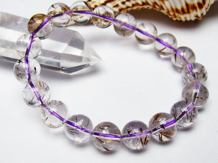 カコクセナイト インクォーツ ブレスレット 10mm [T628-3699] 3枚目