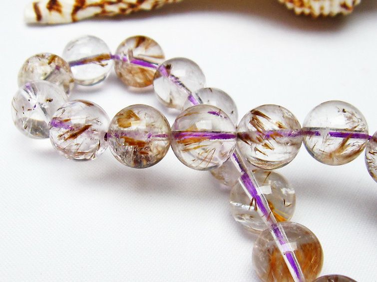 カコクセナイト インクォーツ ブレスレット 11mm [T628-3933] 1枚目