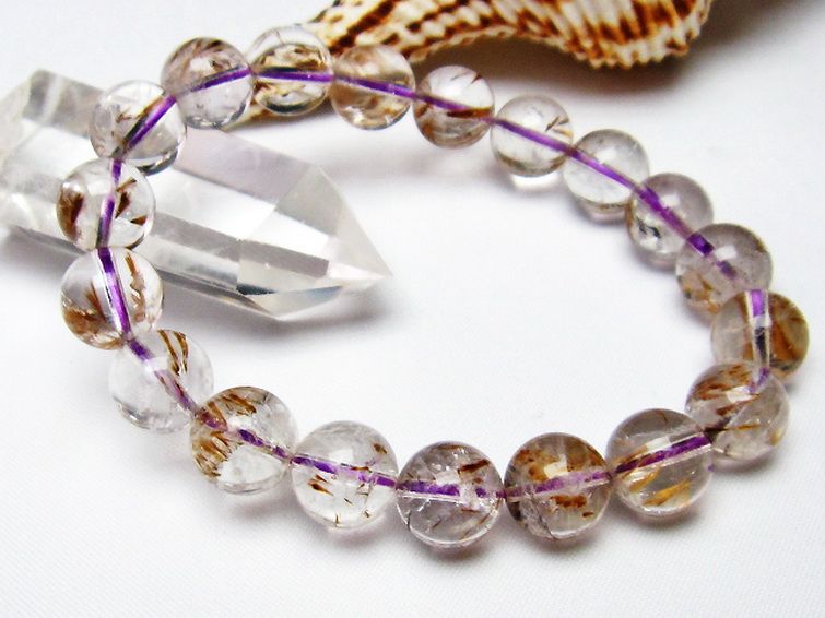 カコクセナイト インクォーツ ブレスレット 11mm [T628-3933] 3枚目