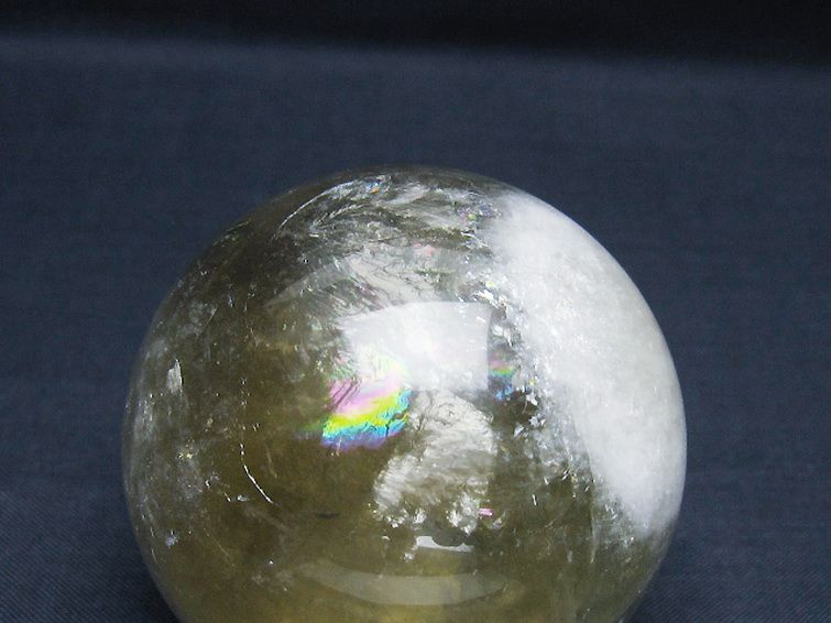 ライトニング水晶 丸玉 58mm [t63-8029] 2枚目