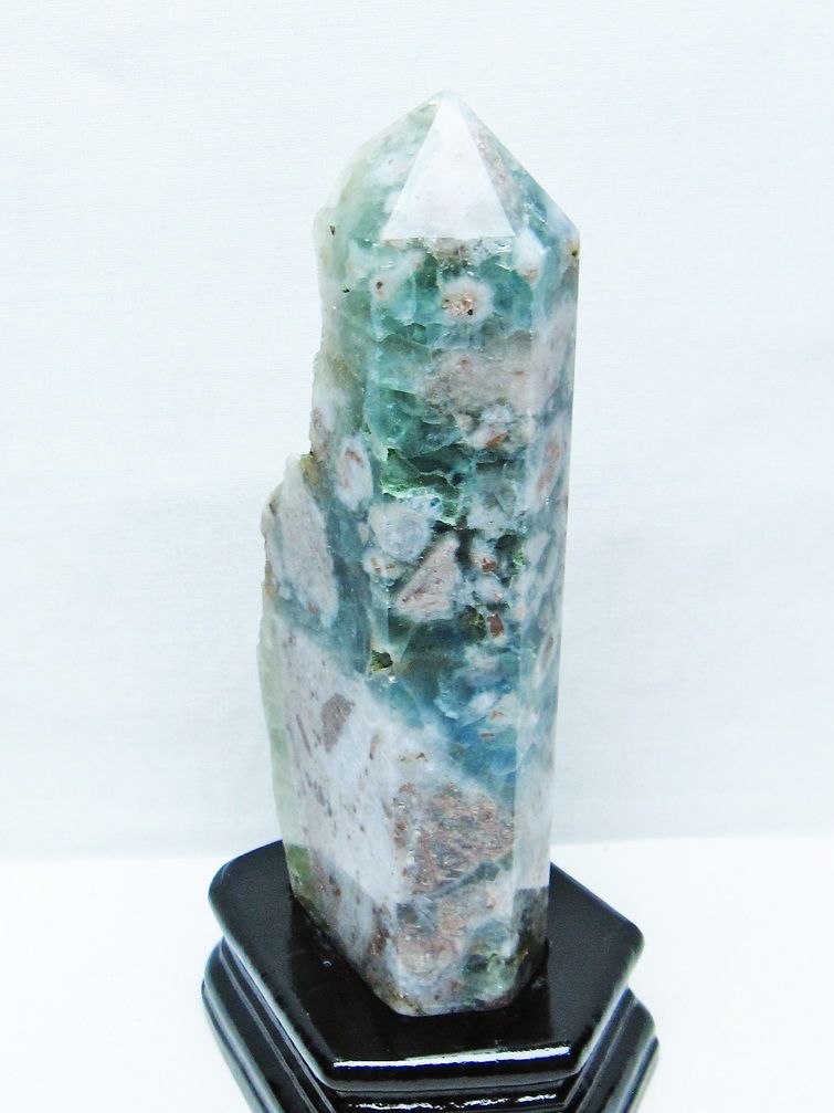 フローライト共生 水晶 六角柱[T634-5537] 1枚目