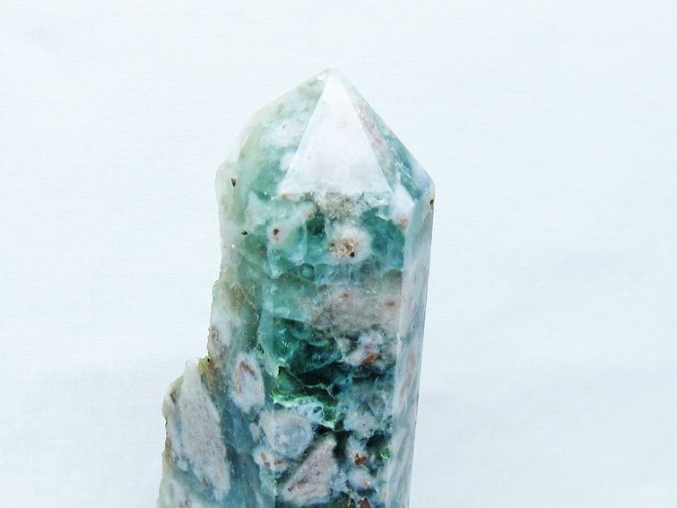 フローライト共生 水晶 六角柱[T634-5537] 2枚目