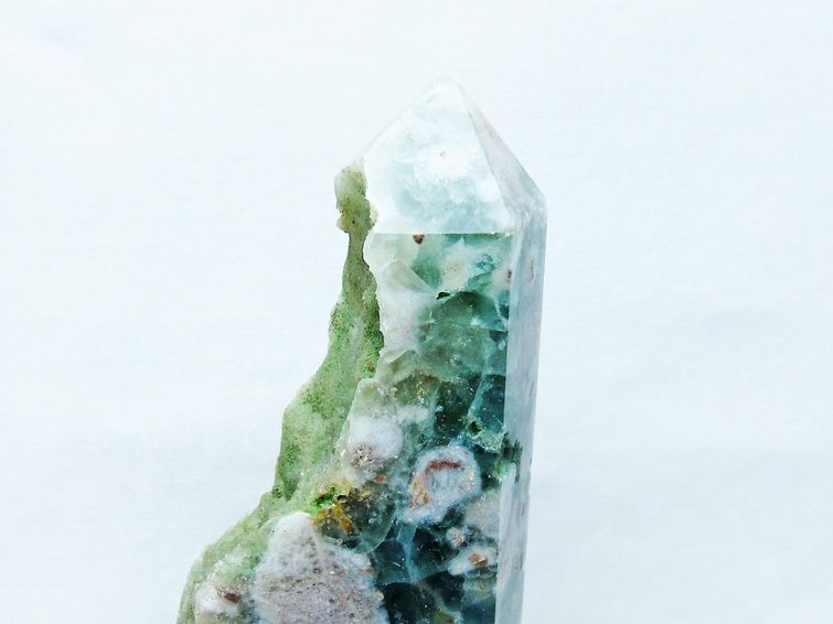 フローライト共生 水晶 六角柱[T634-5537] 3枚目