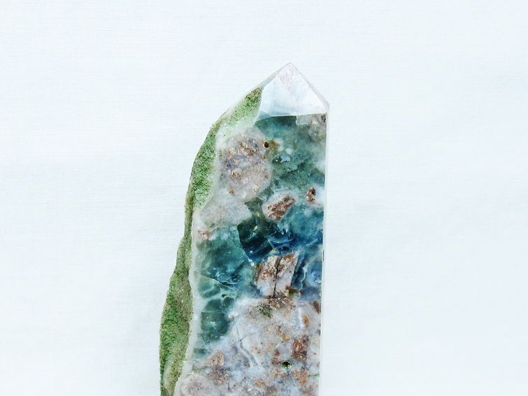 【超希少!!!】水晶フローライト　6.7kgーtot036 フローライト共生 水晶 六角柱[t634-5539]